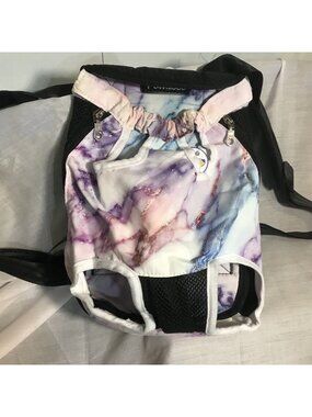 Pawaboo Small Pet Dog Carrier Front Facing Backpack Adjustable Marble Print Ligh